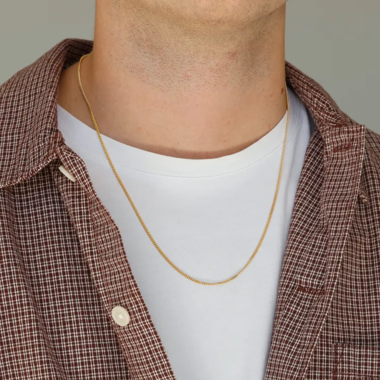 BNH pantserketting in verguld sterlingzilver 60 cm x 1,8 mm