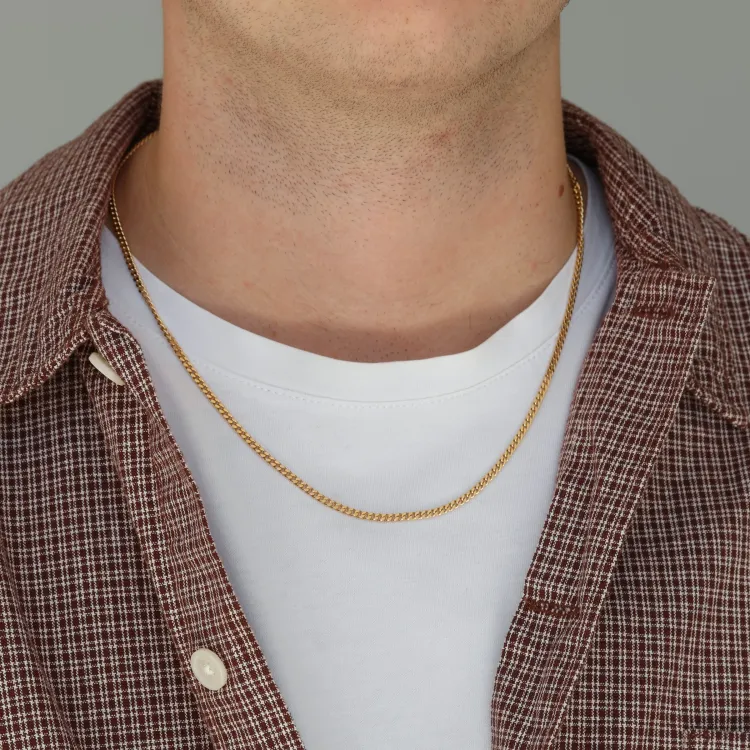 BNH pantserketting in verguld sterlingzilver 50 cm x 2,7 mm