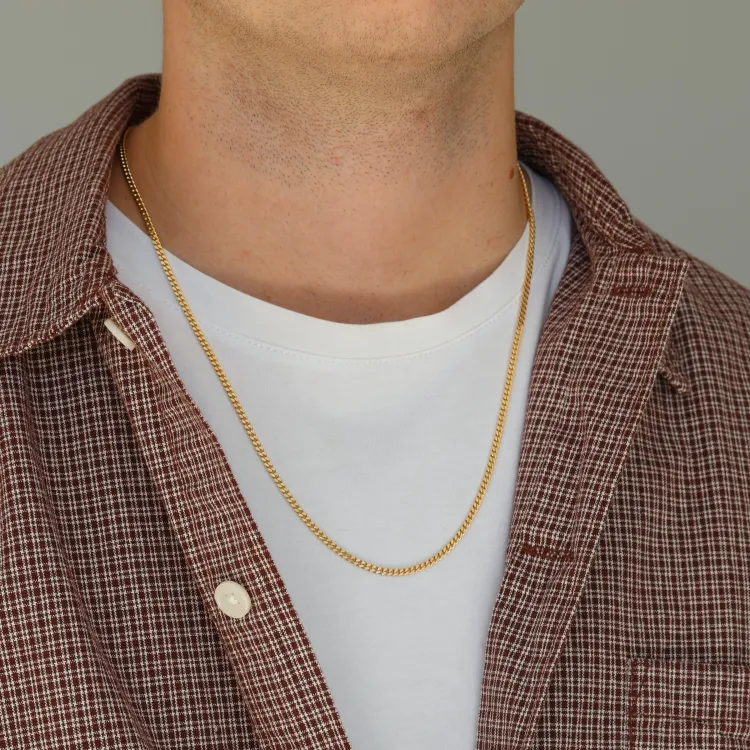 BNH pantserketting in verguld sterlingzilver 60 cm x 2,7 mm