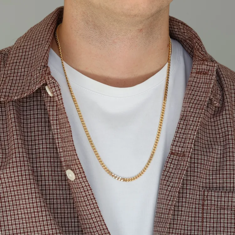 BNH pantserketting in verguld sterlingzilver 60 cm x 4,0 mm