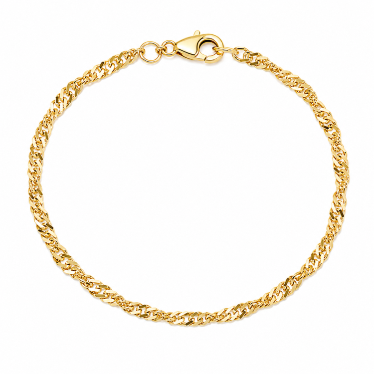 BNH singapore armband in verguld sterlingzilver 17 cm x 2,3 mm