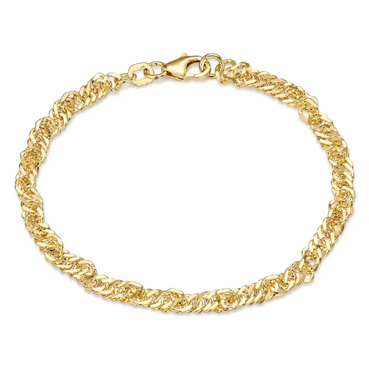 BNH singapore armband in 8 karaat goud 18,5 cm x 3,5 mm