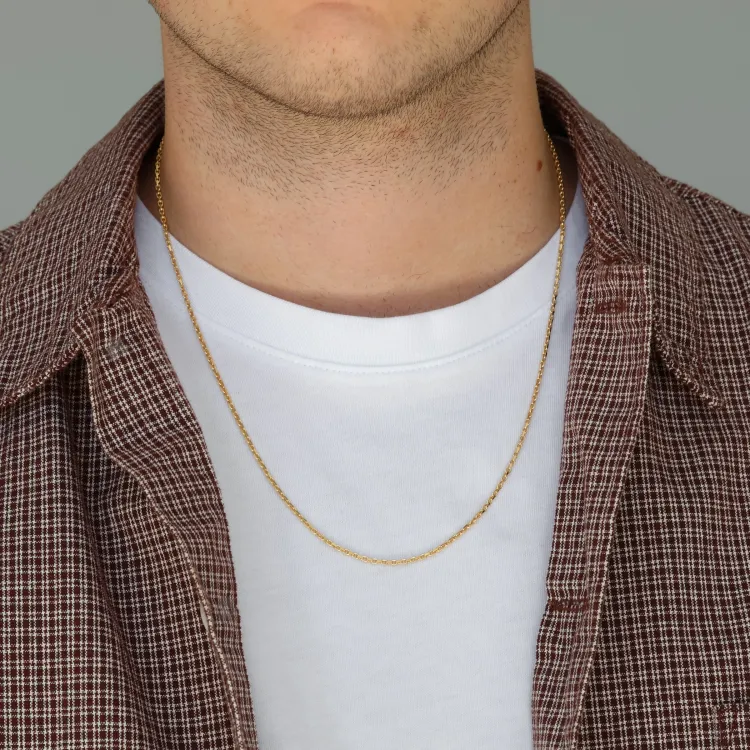 Bnh anker facet ketting in verguld sterlingzilver 55 cm x 1,7 mm