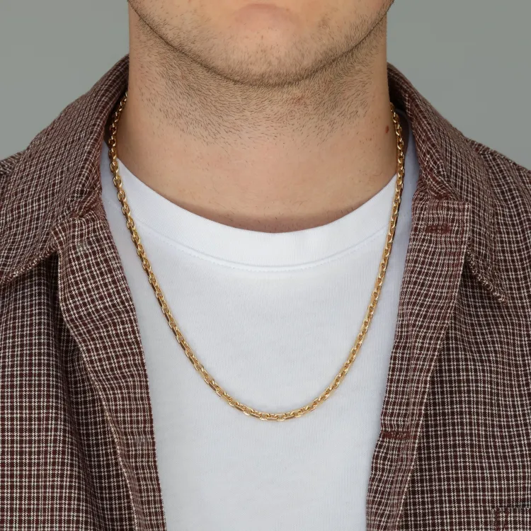 Bnh anker facet ketting in verguld sterlingzilver 55 cm x 4,1 mm