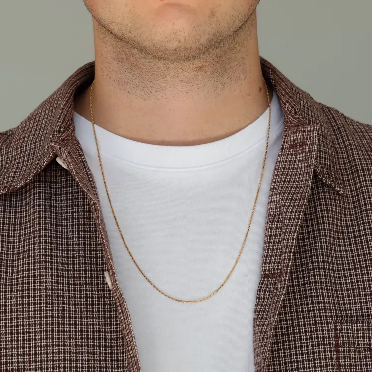 BNH Anker facet ketting in verguld sterlingzilver 60 cm x 1,4 mm