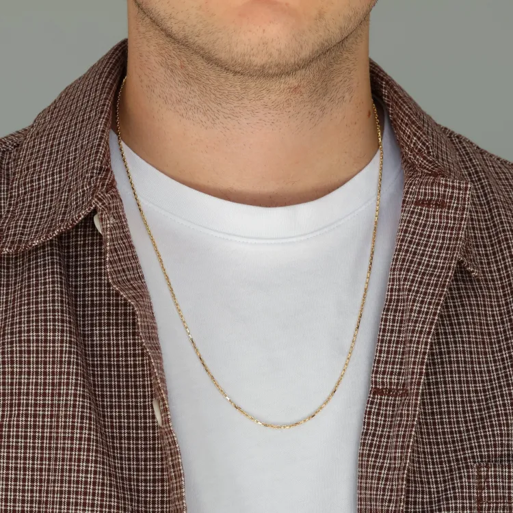 Bnh anker facet ketting in verguld sterlingzilver 60 cm x 1,7 mm