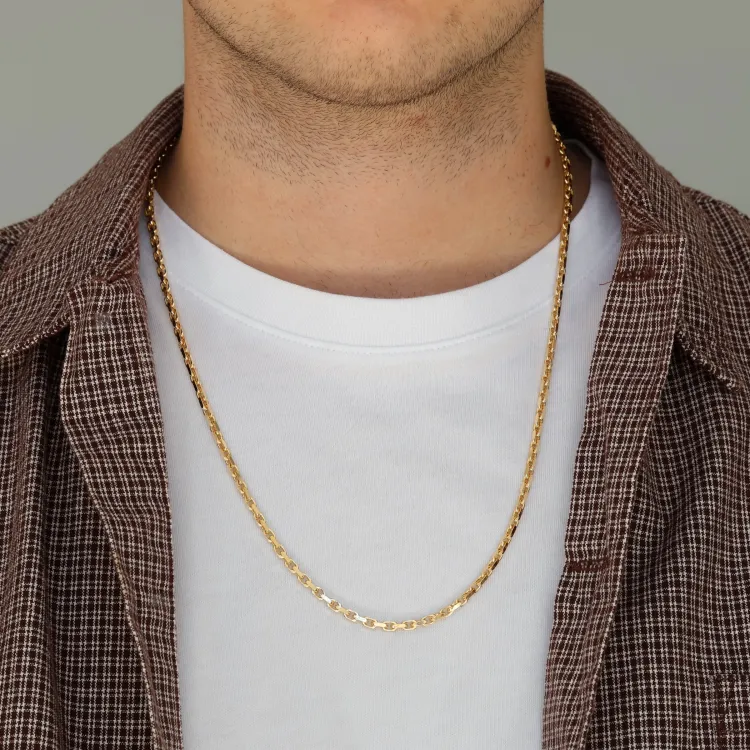 BNH Anker facet ketting in verguld sterlingzilver 60 cm x 3,1 mm