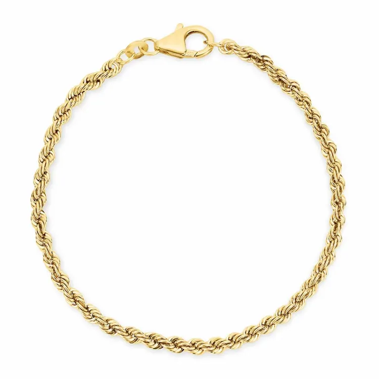 BNH cordel armband in 8 karaat goud 17 cm x 2,7 mm