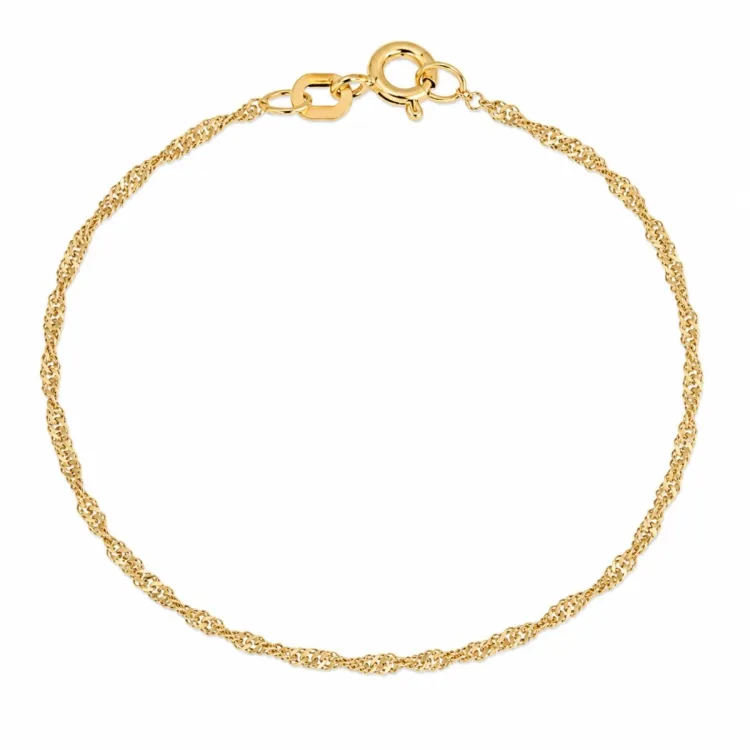 BNH singapore armband in verguld sterlingzilver 17 cm x 1,5 mm