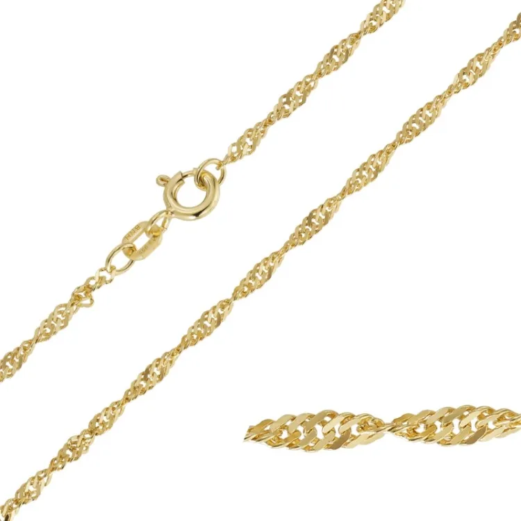 BNH singaporeketting in verguld sterlingzilver 55 cm x 2,3 mm