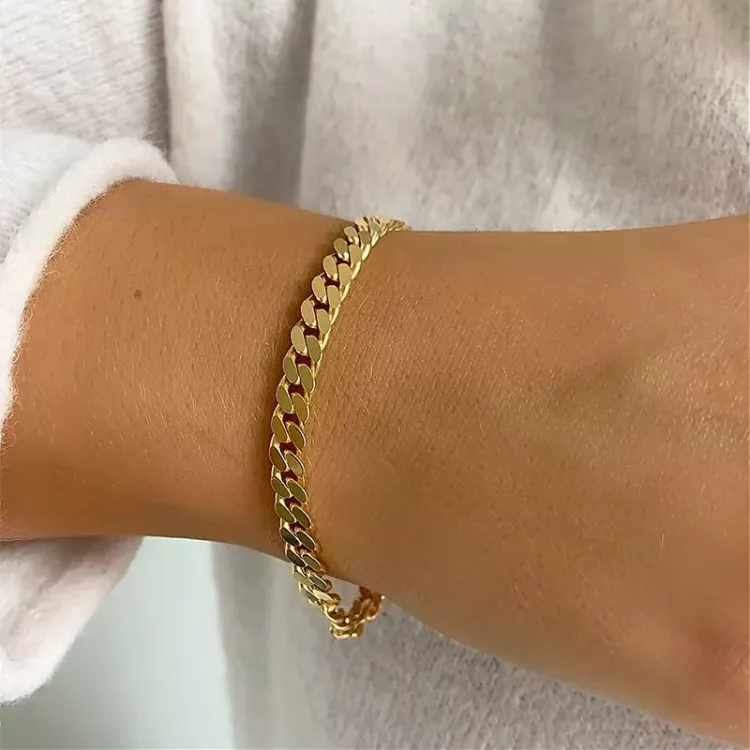 BNH pantserarmband in verguld sterlingzilver 21 cm x 5,4 mm