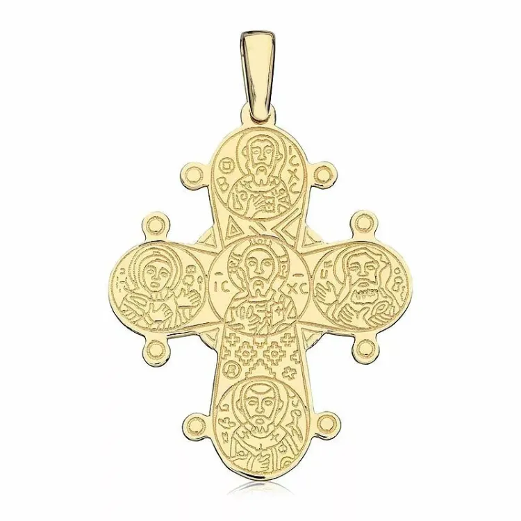 25 x 30 mm dagmarkruis in verguld sterlingzilver - Amoré