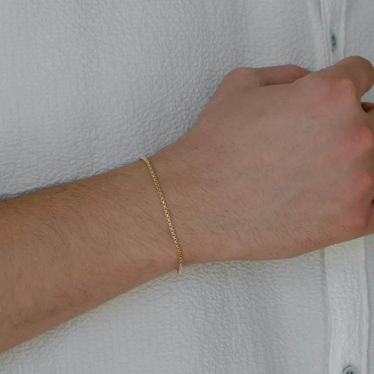 BNH venetiaanse armband in verguld sterlingzilver 21 cm x 2 mm