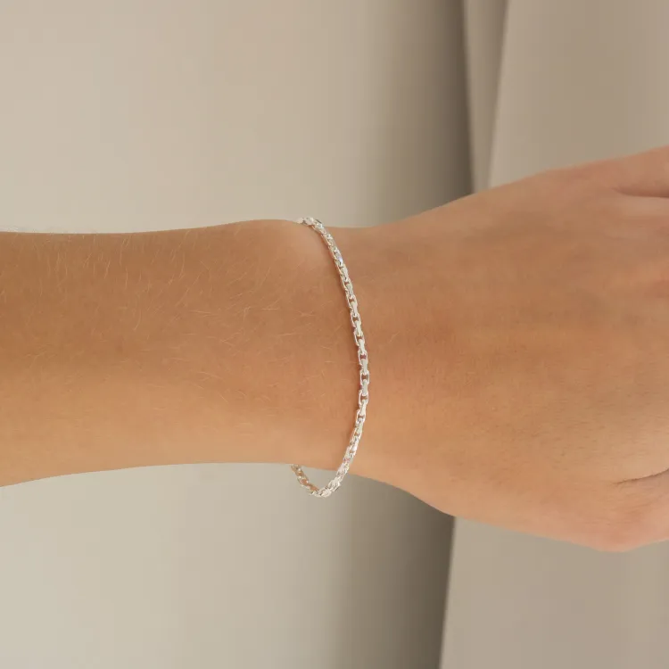 BNH Anker facet armband in zilver 18,5 cm x 2,0 mm