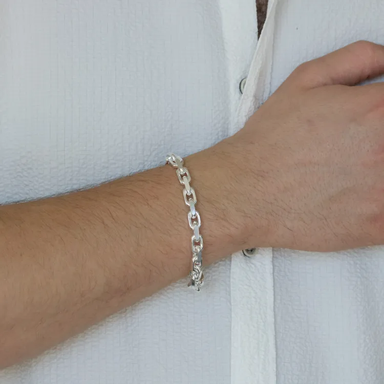 BNH Anker facet armband in zilver 21 cm x 6,5 mm