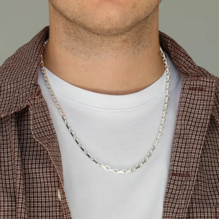 Bnh anker facet ketting in zilver 55 cm x 4,5 mm