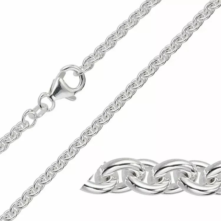 BNH Anker ronde ketting in zilver 60 cm x 2,3 mm