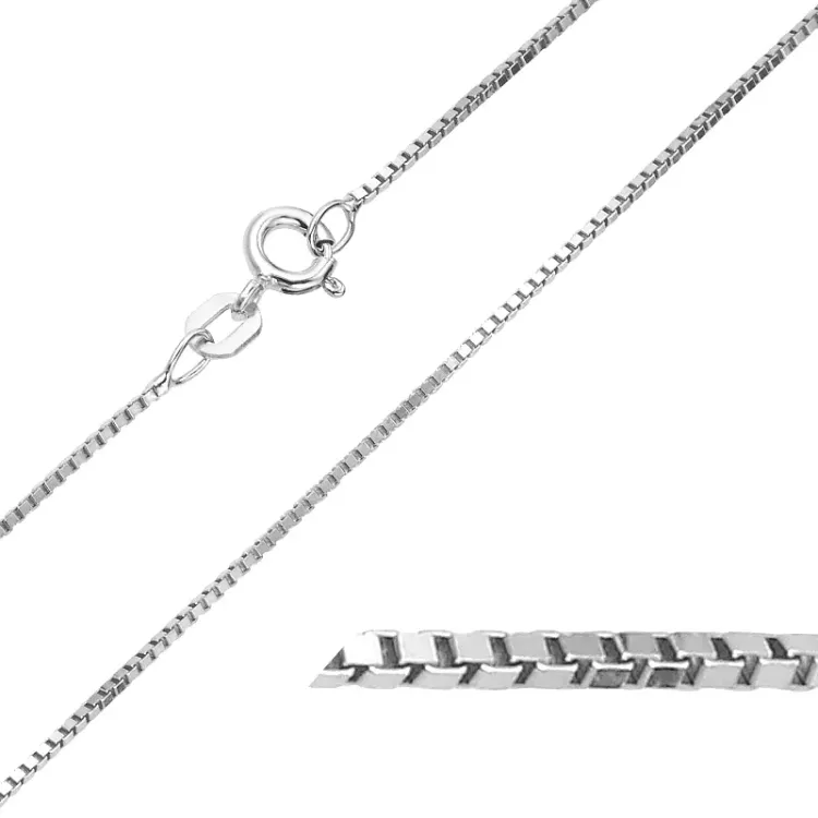 BNH venetiaanse ketting in 14 karaat witgoud 80 cm x 1,0 mm