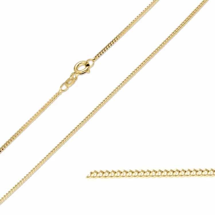 BNH pantserketting in verguld sterlingzilver 80 cm x 1,3 mm