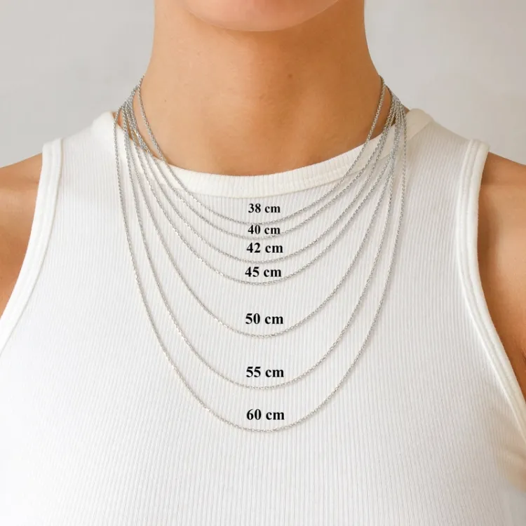 elegant BNH Anker facet ketting in 14 karaat witgoud 55 cm x 1,4 mm