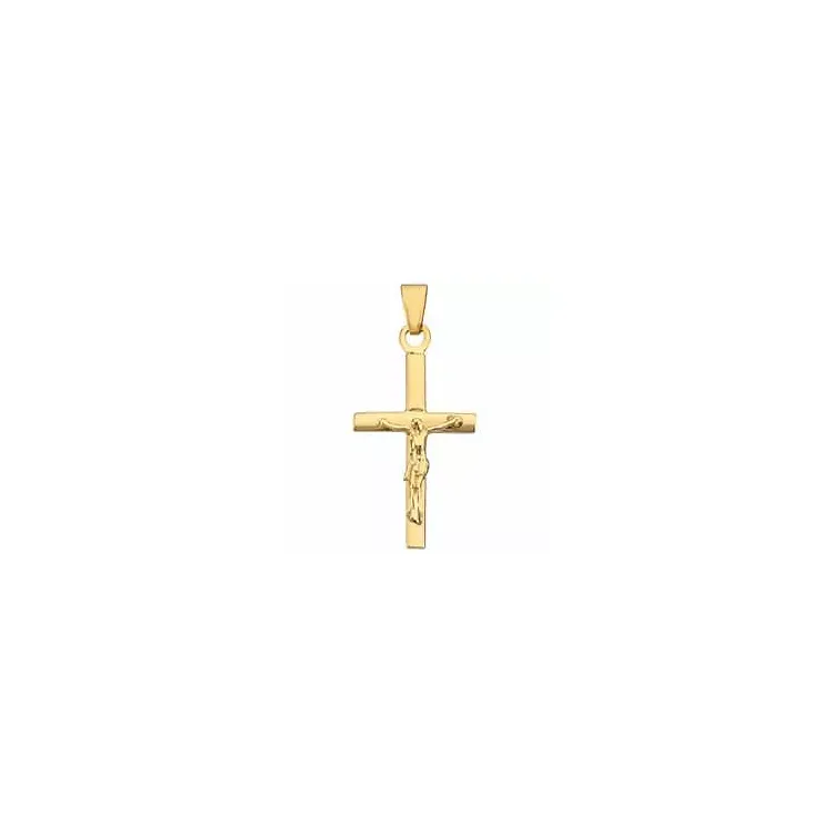 Jezus goud BNH kruis in 14 karaat goud - Amoré