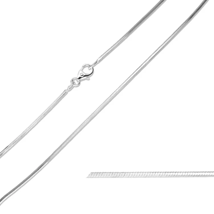 BNH slangenketting in 14 karaat witgoud 60 cm x 1,3 mm