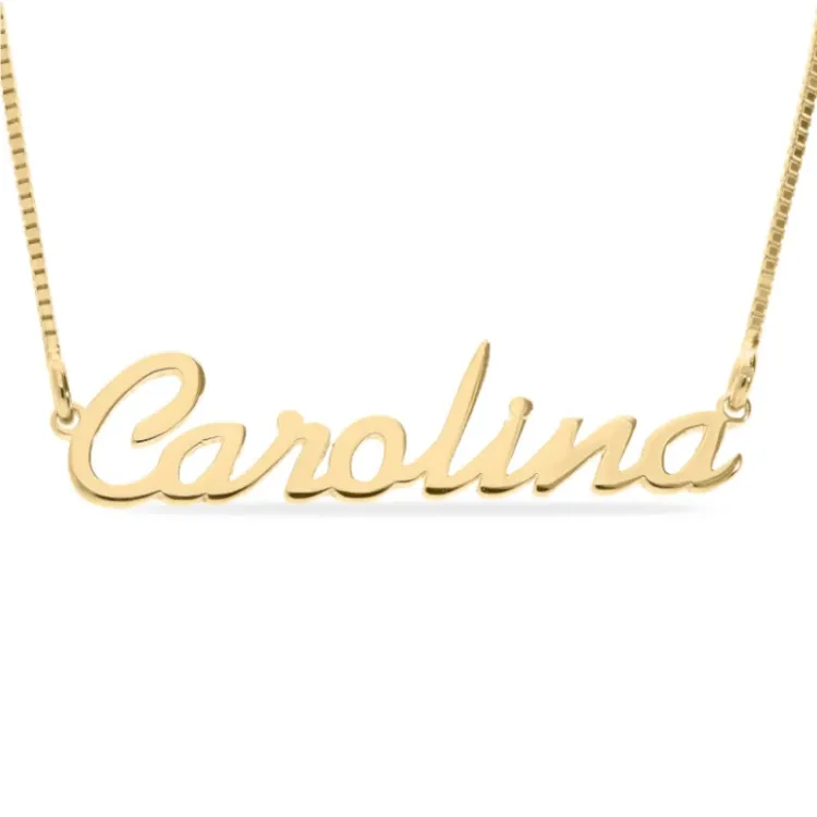 Naamkettingen met hanger in verguld zilver - My Letter