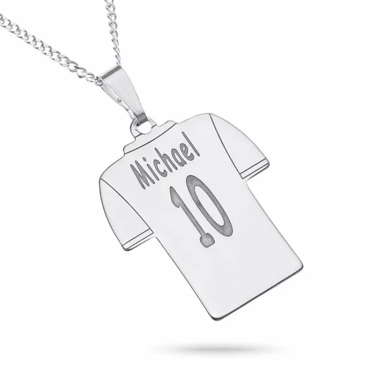 voetbal Naamkettingen met hanger in zilver - My Letter