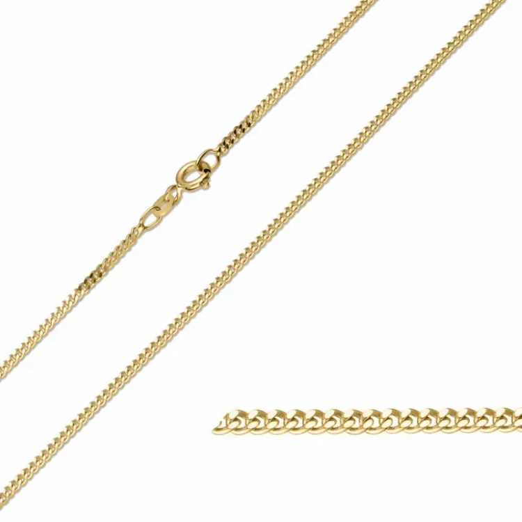 BNH pantserketting in verguld sterlingzilver 80 cm x 1,8 mm