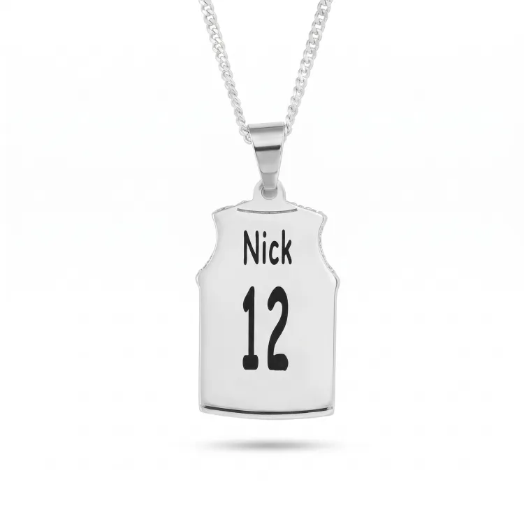 basketbal Naamkettingen met hanger in zilver - My Letter