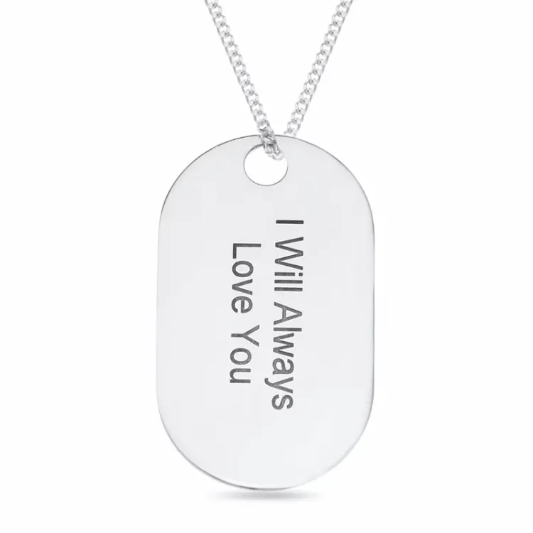 dogtag Naamkettingen met hanger in zilver - My Letter