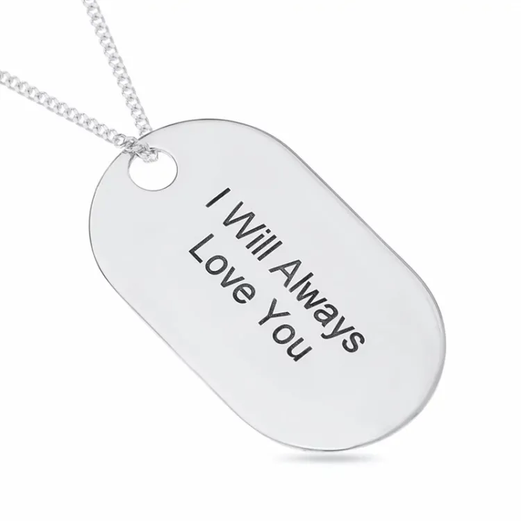 dogtag Naamkettingen met hanger in zilver - My Letter