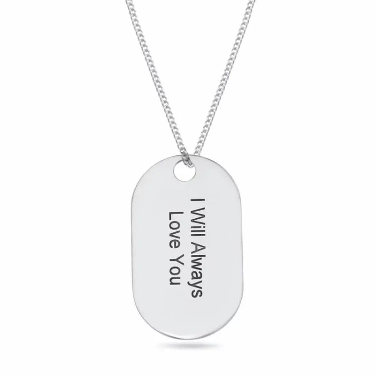 dogtag Naamkettingen met hanger in zilver - My Letter
