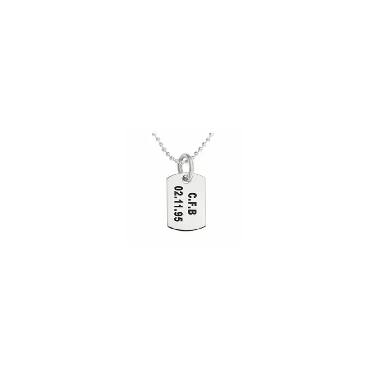 jongen dogtag Naamkettingen met hanger in zilver - My Letter