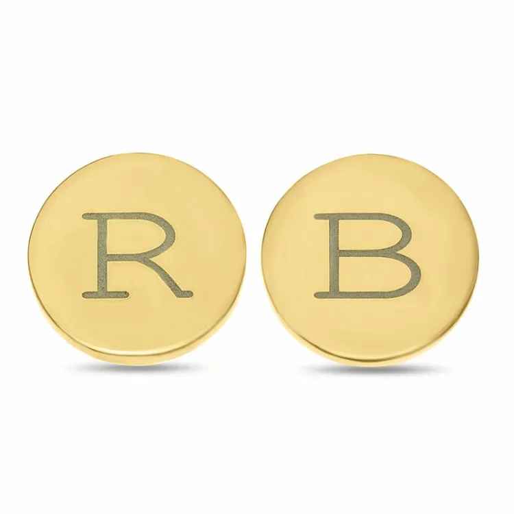 rond oorbellen met naam in verguld zilver - My Letter