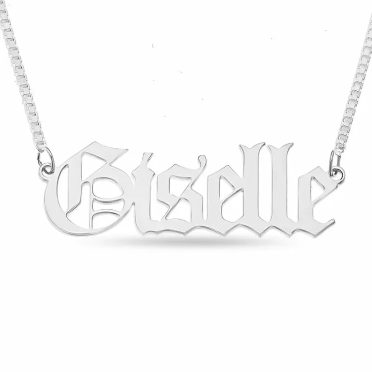 elegant naamkettingen in zilver - My Letter