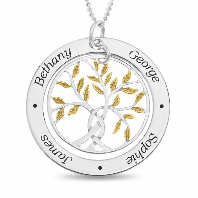 Naamkettingen met hanger in zilver en verguld zilver - My Letter
