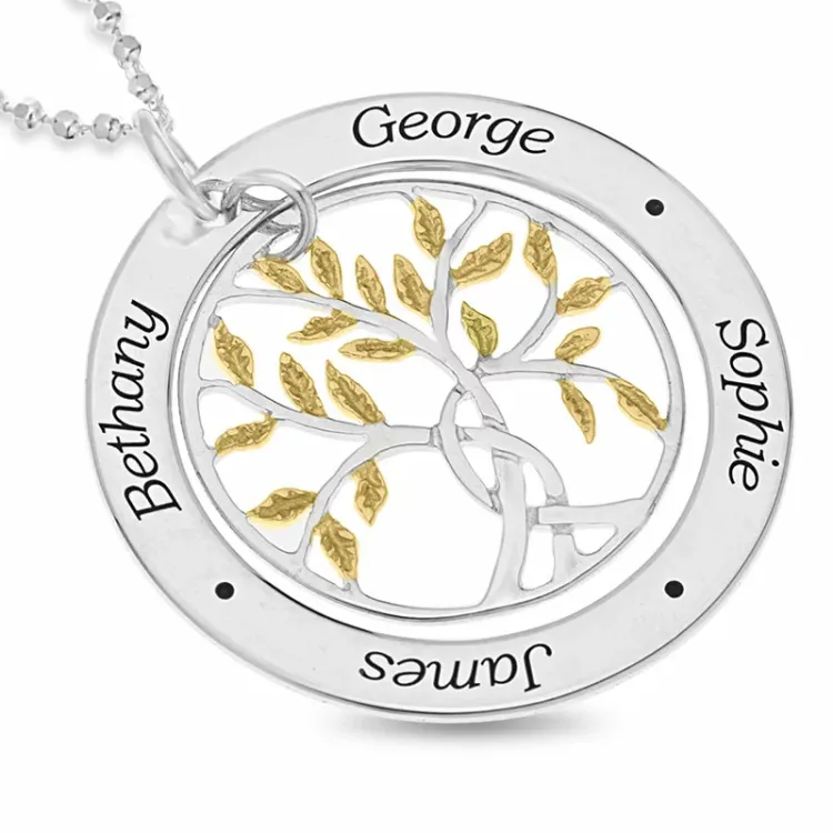 Naamkettingen met hanger in zilver en verguld zilver - My Letter