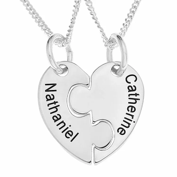 hart Naamkettingen met hanger in zilver - My Letter