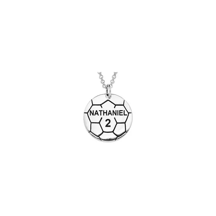 voetbal Naamkettingen met hanger in zilver - My Letter