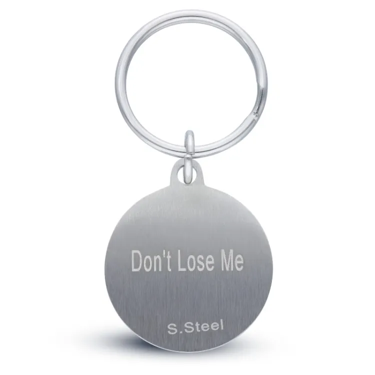 25 mm rond sleutelhanger in staal - My Letter