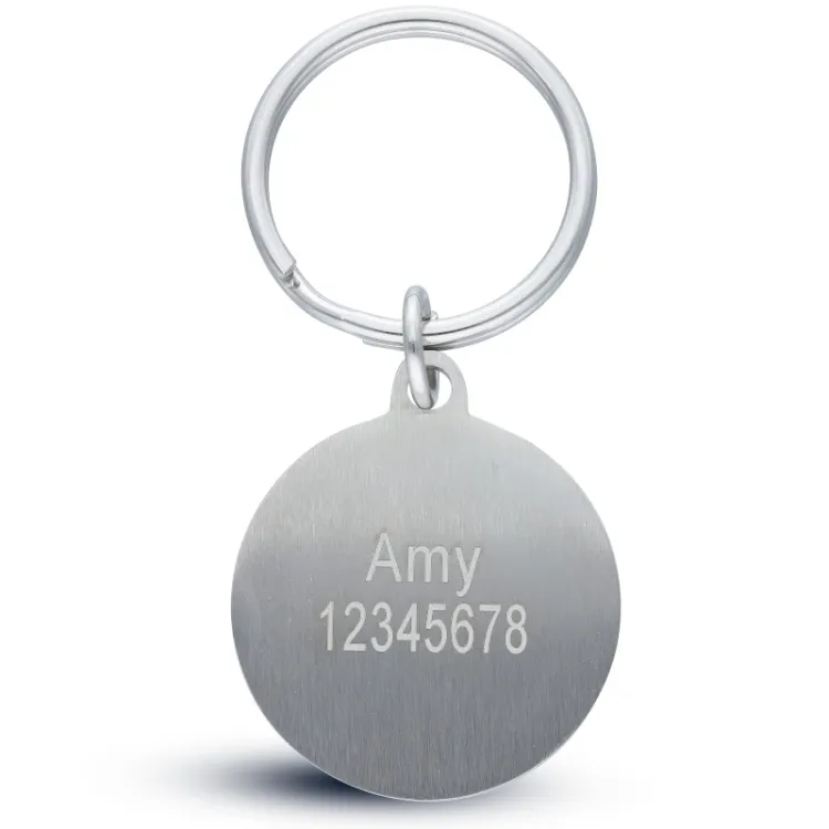25 mm rond sleutelhanger in staal - My Letter