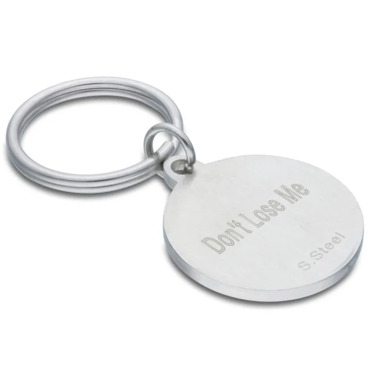 25 mm rond sleutelhanger in staal - My Letter