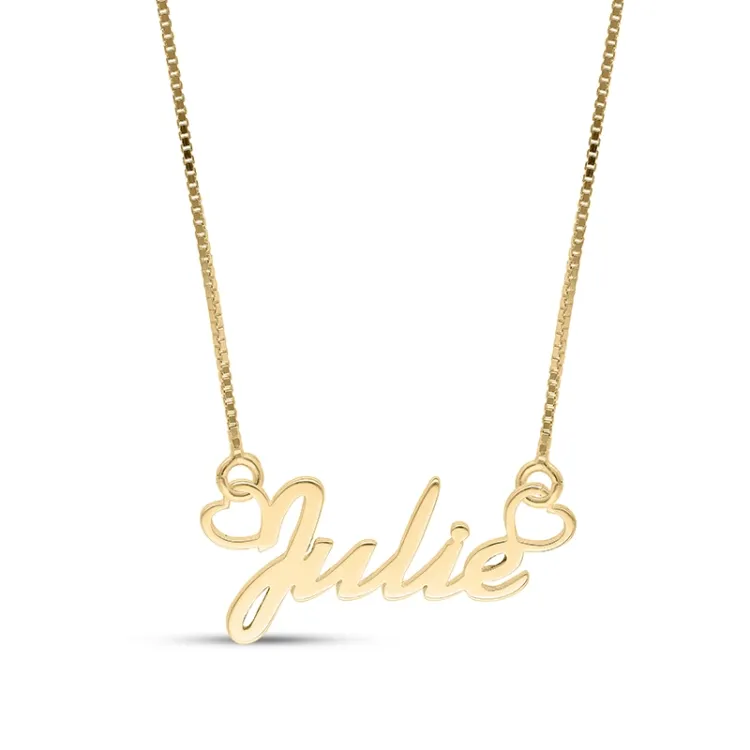 Naamkettingen met hanger in verguld zilver - My Letter