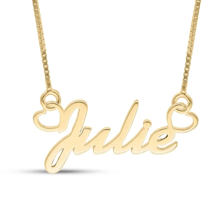 Naamkettingen met hanger in verguld zilver - My Letter