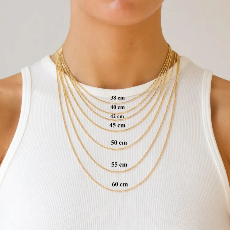 BNH pantserketting in 14 karaat goud 42 cm x 1,8 mm
