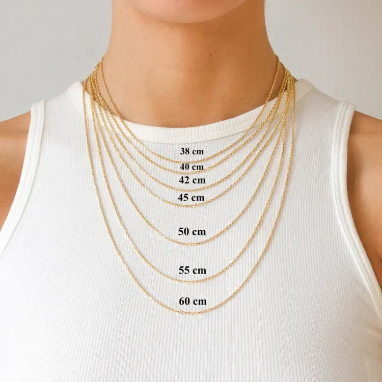 BNH Anker facet ketting in 14 karaat goud 42 cm x 1,6 mm