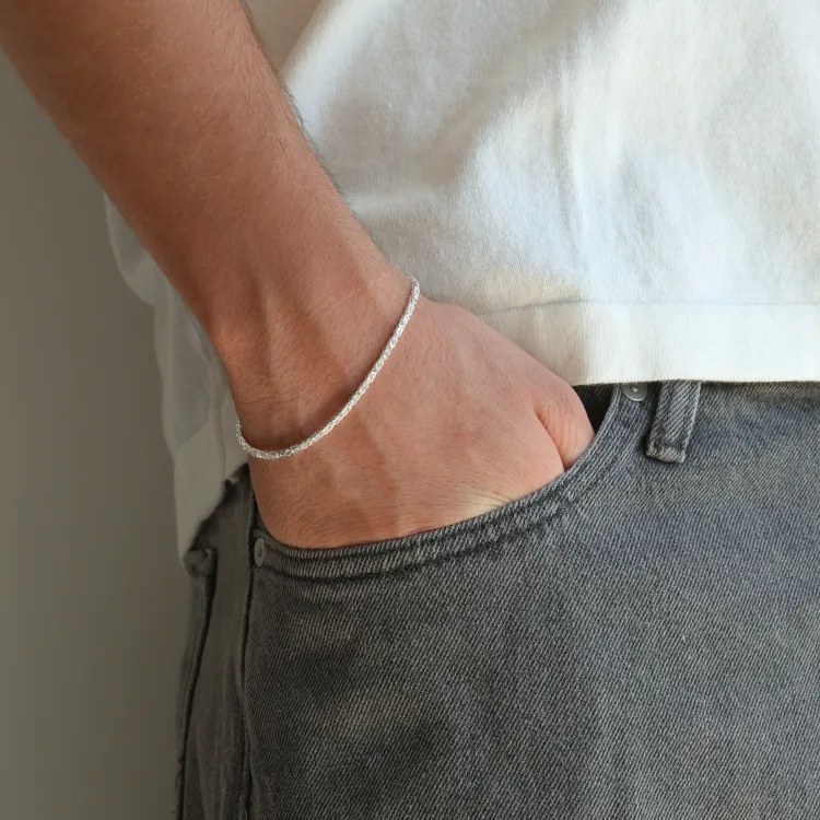 koning armband in zilver 18,5 cm x 2,0 mm