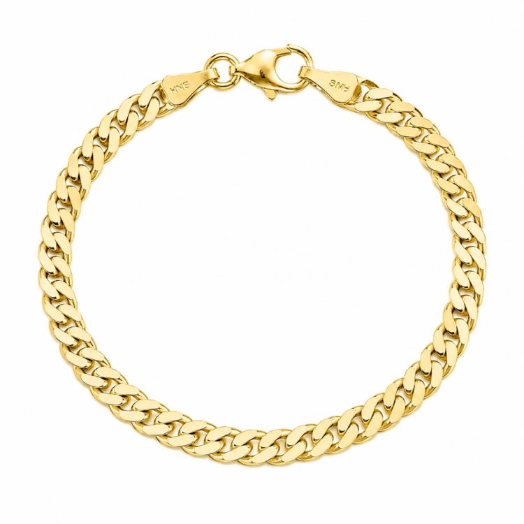 BNH pantserarmband in 8 karaat goud 21 cm x 5,3 mm