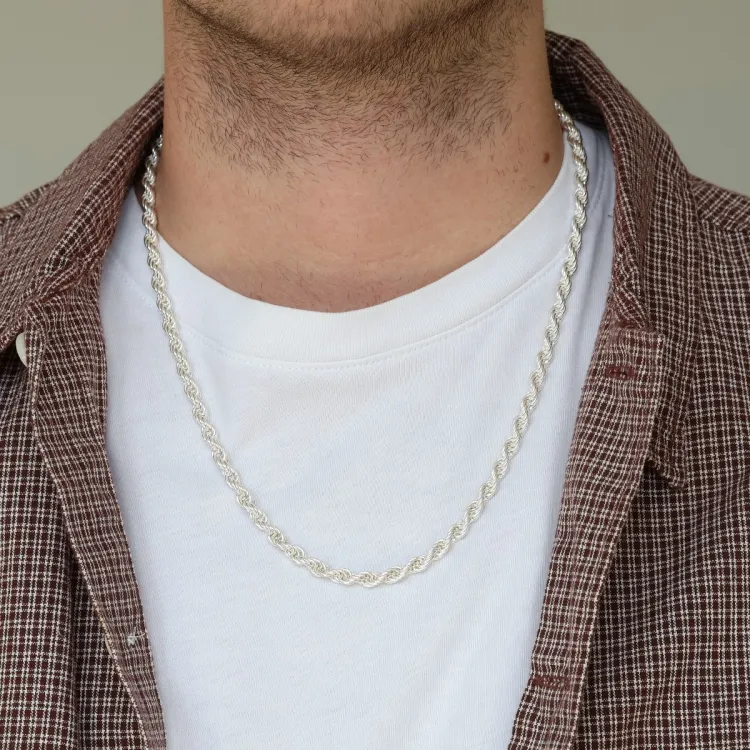 Cordelketting in zilver 55 cm x 4,5 mm